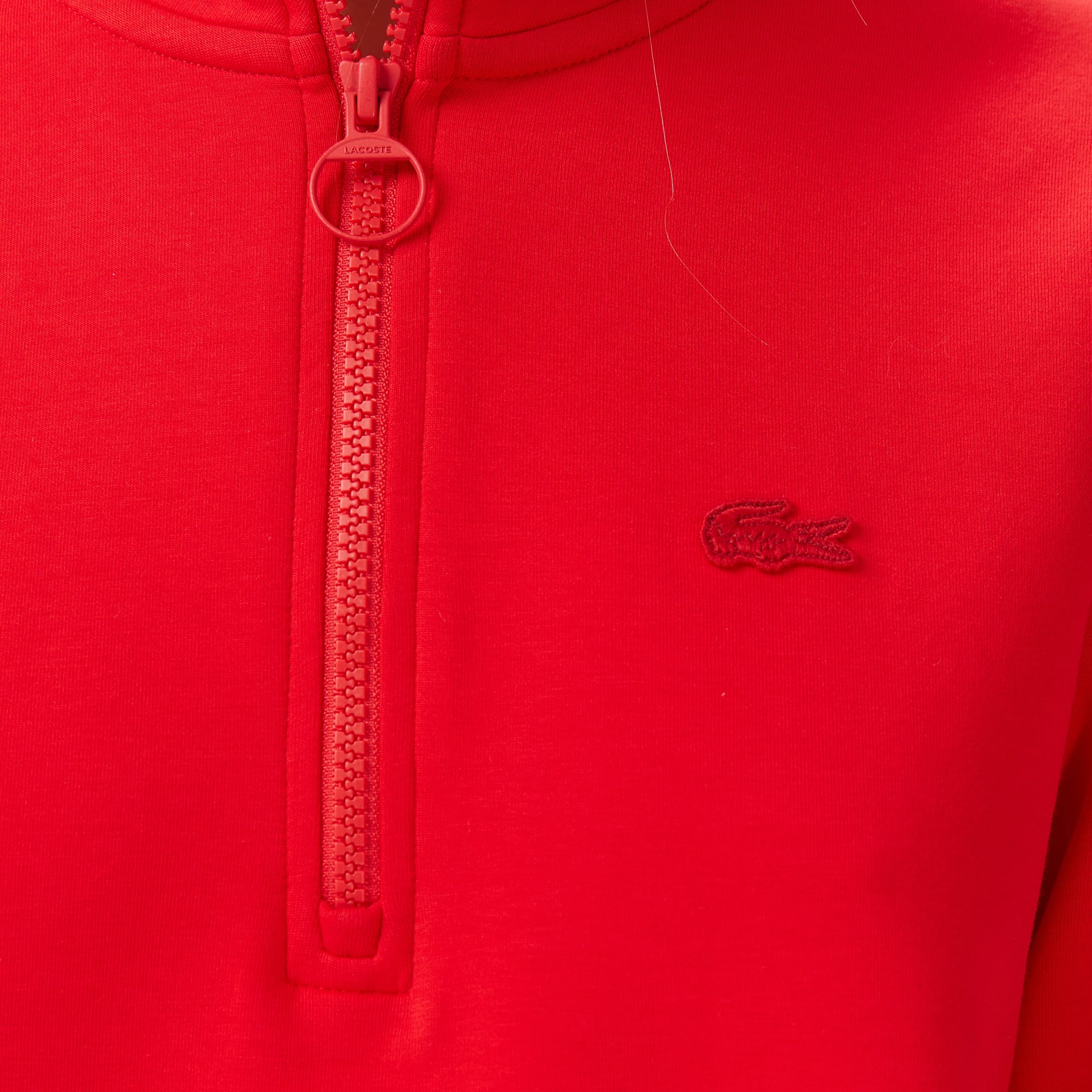 Lacoste Kadın Regular Fit Yarım Fermuarlı Kırmızı Sweatshirt