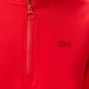  Lacoste Kadın Regular Fit Yarım Fermuarlı Kırmızı Sweatshirt