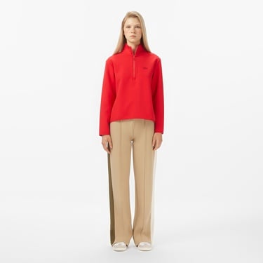  Lacoste Kadın Regular Fit Yarım Fermuarlı Kırmızı Sweatshirt