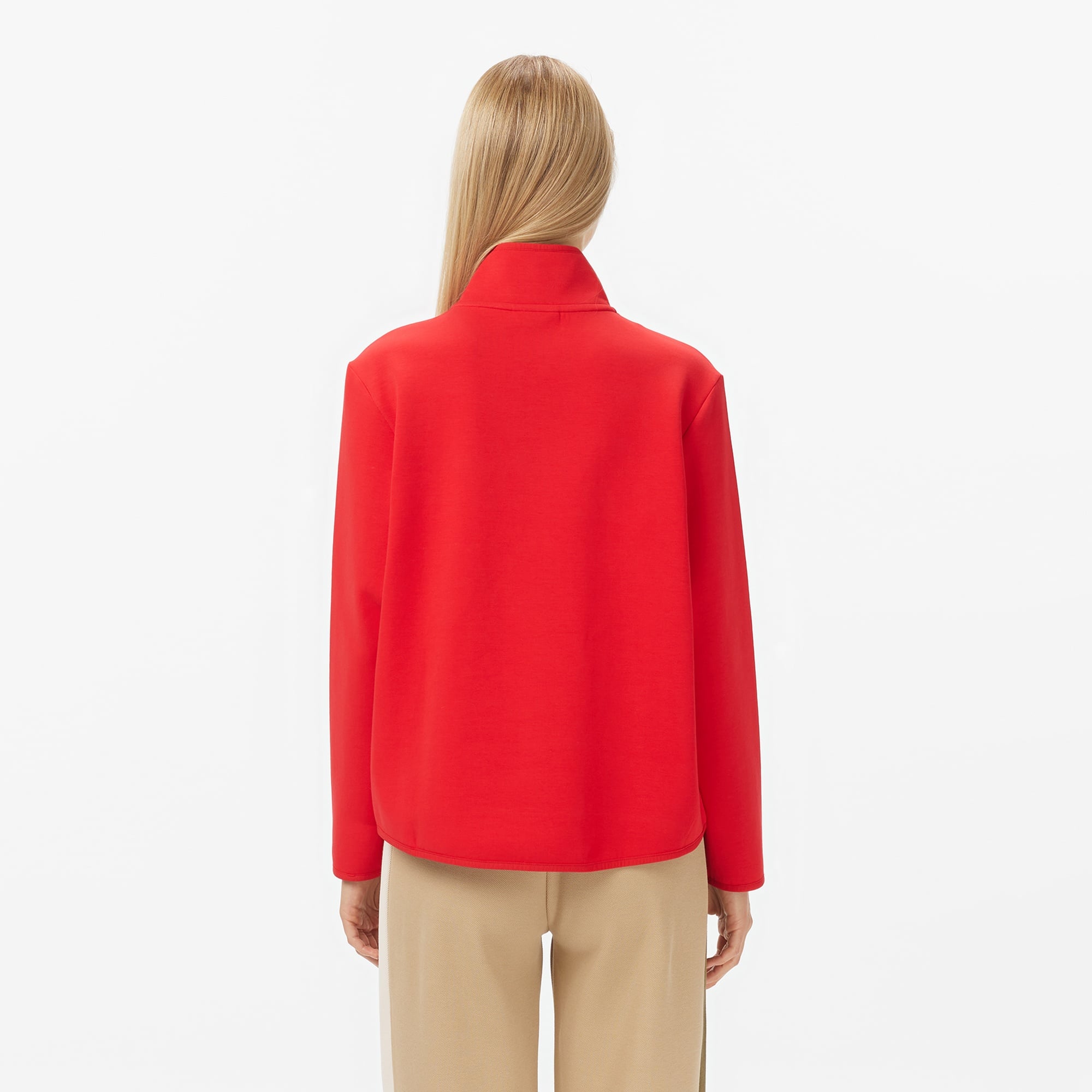 Lacoste Kadın Regular Fit Yarım Fermuarlı Kırmızı Sweatshirt