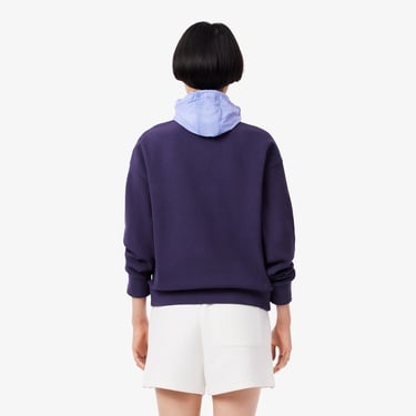  Lacoste Kadın Relaxed Fit Yarım Fermuarlı Mor Sweatshirt