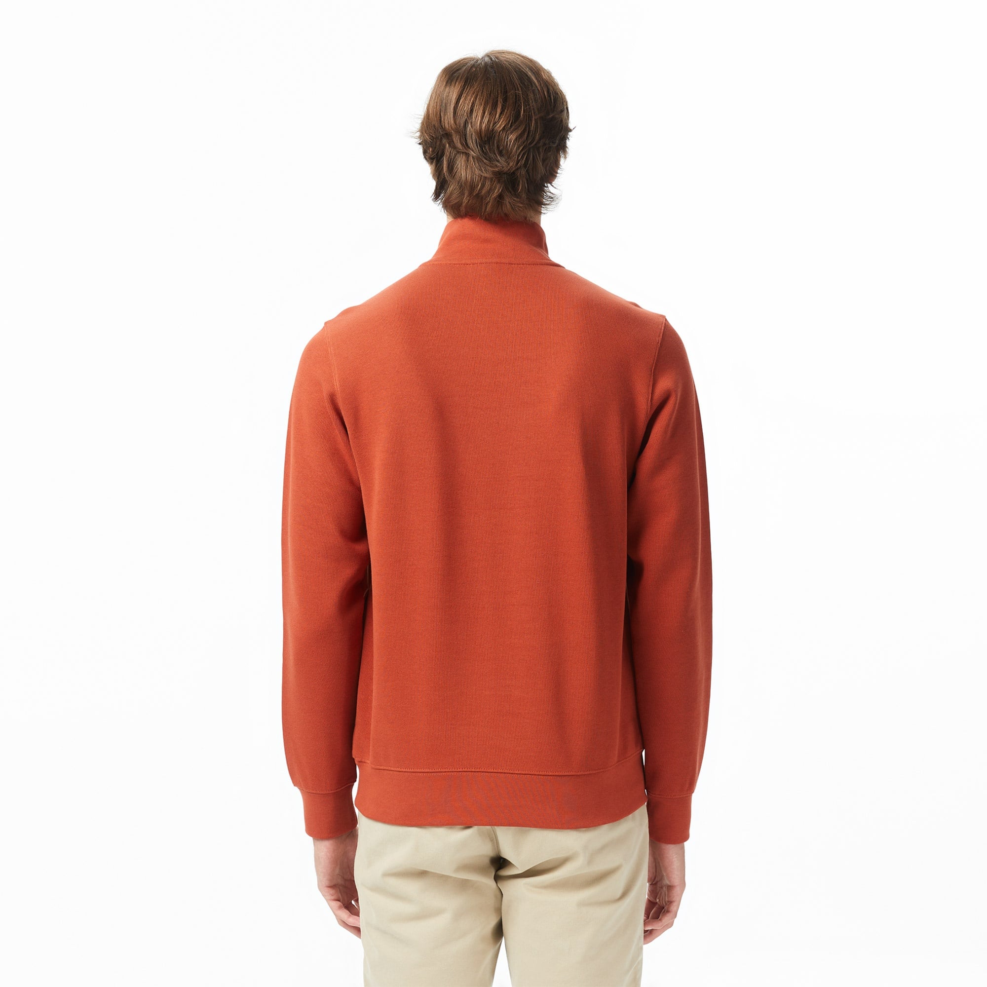 Lacoste Erkek Classic Fit Yarım Fermuarlı Turuncu Sweatshirt