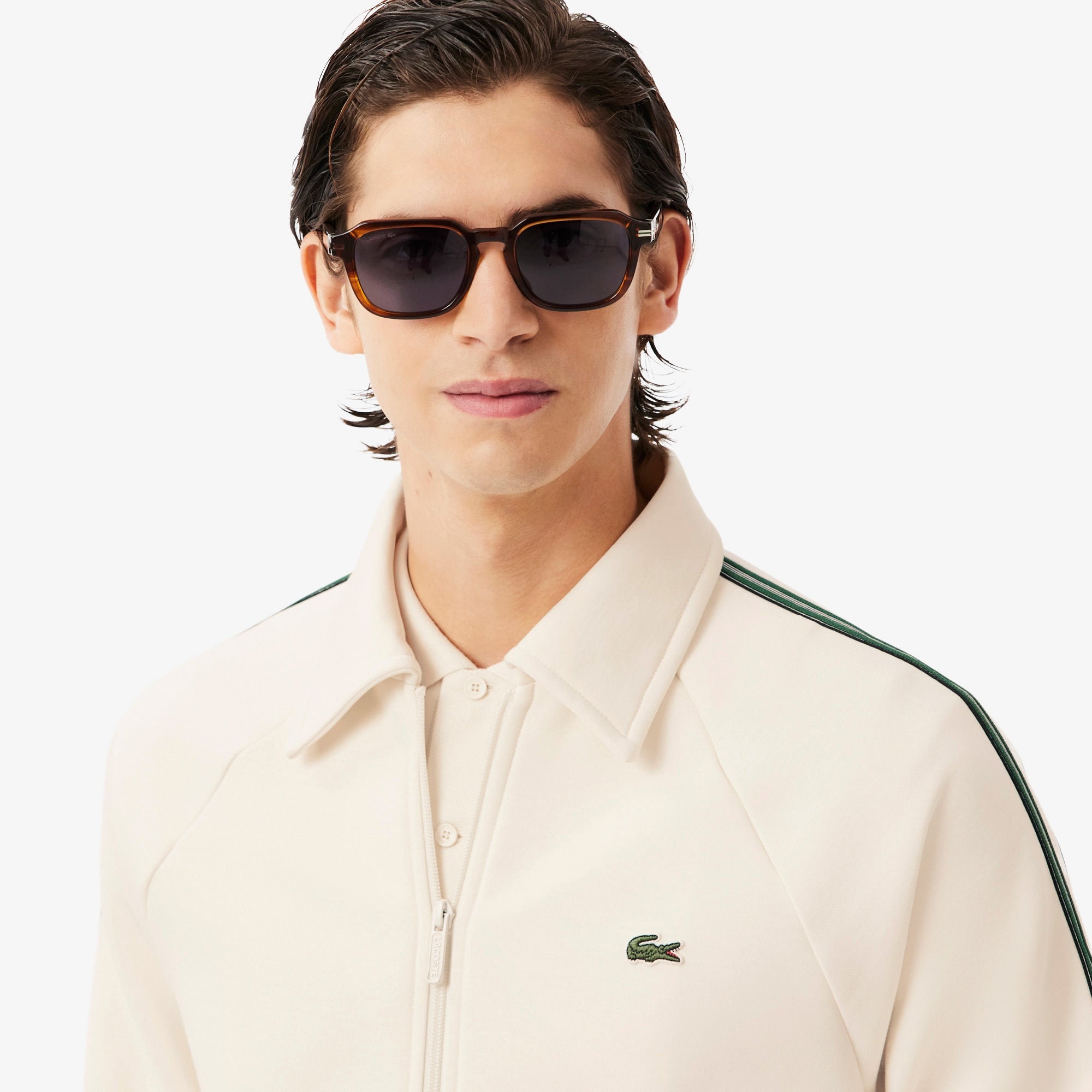 Lacoste Erkek Regular Fit Fermuarlı Krem Sweatshirt