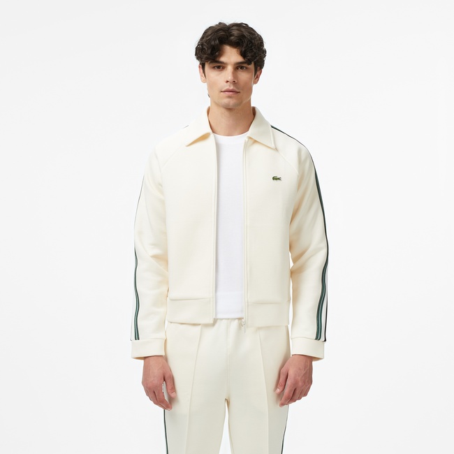  Lacoste Erkek Regular Fit Fermuarlı Krem Sweatshirt