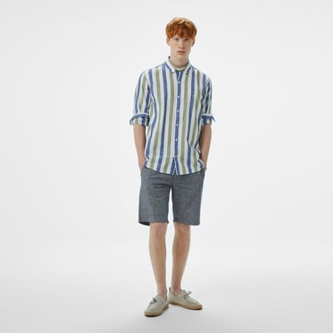  Nautica Erkek Yeşil Classic Fit Çizgili Gömlek