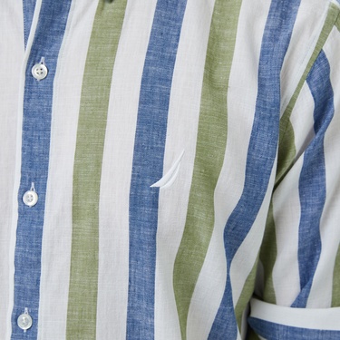  Nautica Erkek Yeşil Classic Fit Çizgili Gömlek