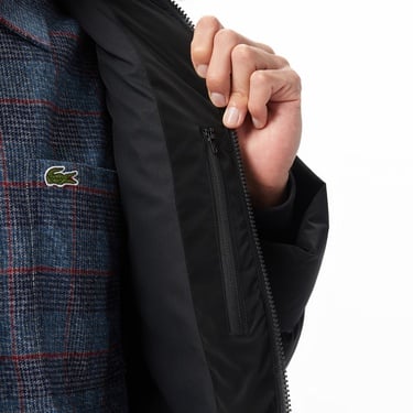  Lacoste Erkek Kapüşonlu Siyah Mont