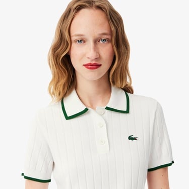  Lacoste Kadın Regular Fit Kısa Kollu Polo Yaka Beyaz Triko