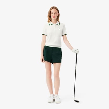  Lacoste Kadın Regular Fit Kısa Kollu Polo Yaka Beyaz Triko