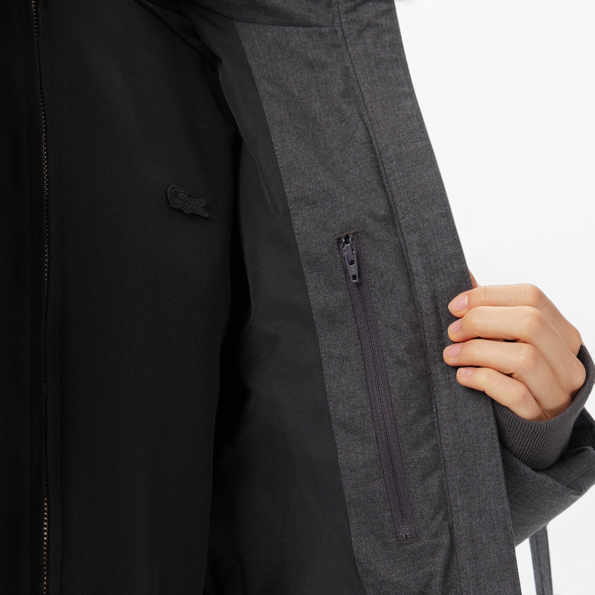 Kadın Dik Yaka Koyu Gri Mont