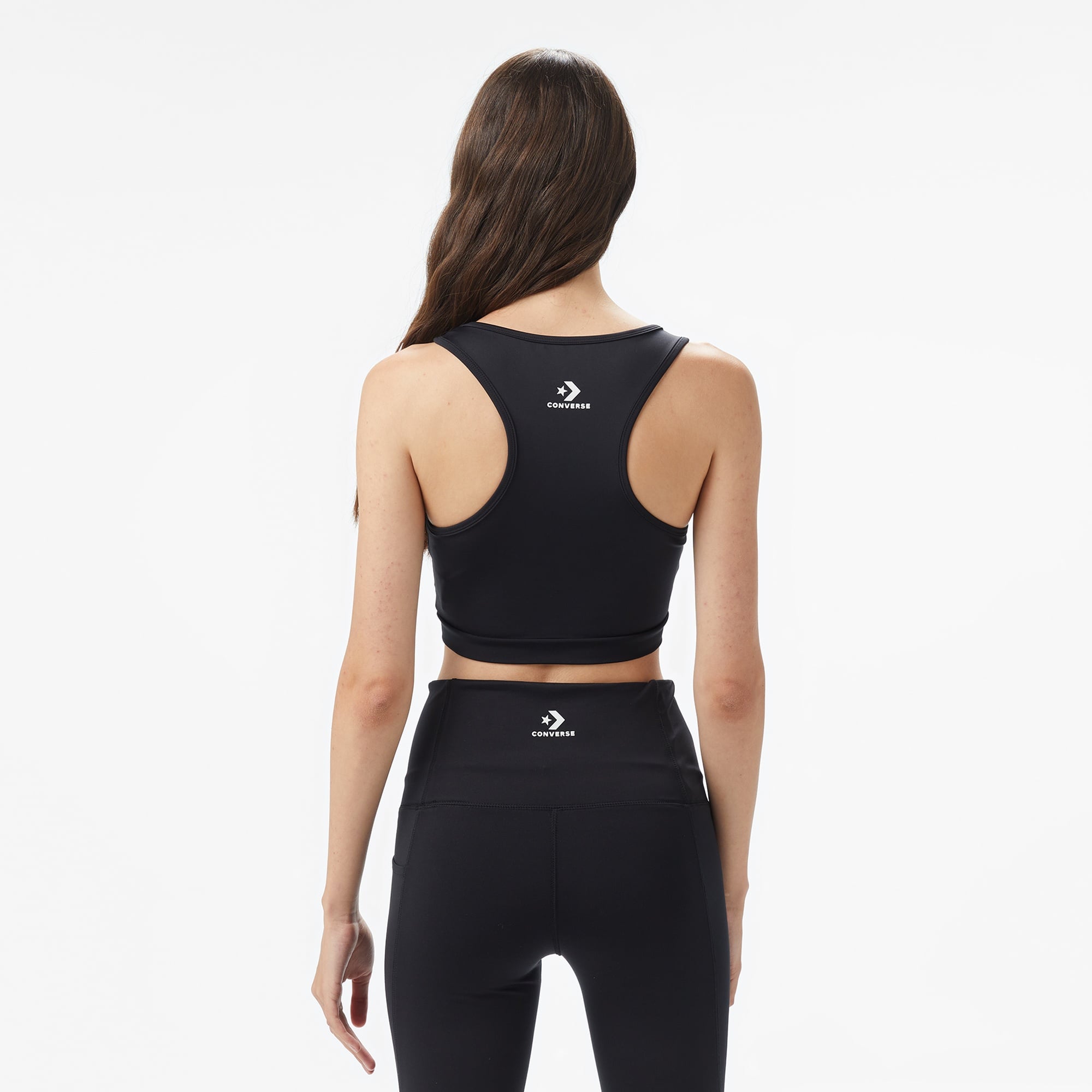 Converse Star Chevron Baskılı Kadın Siyah T-Shirt