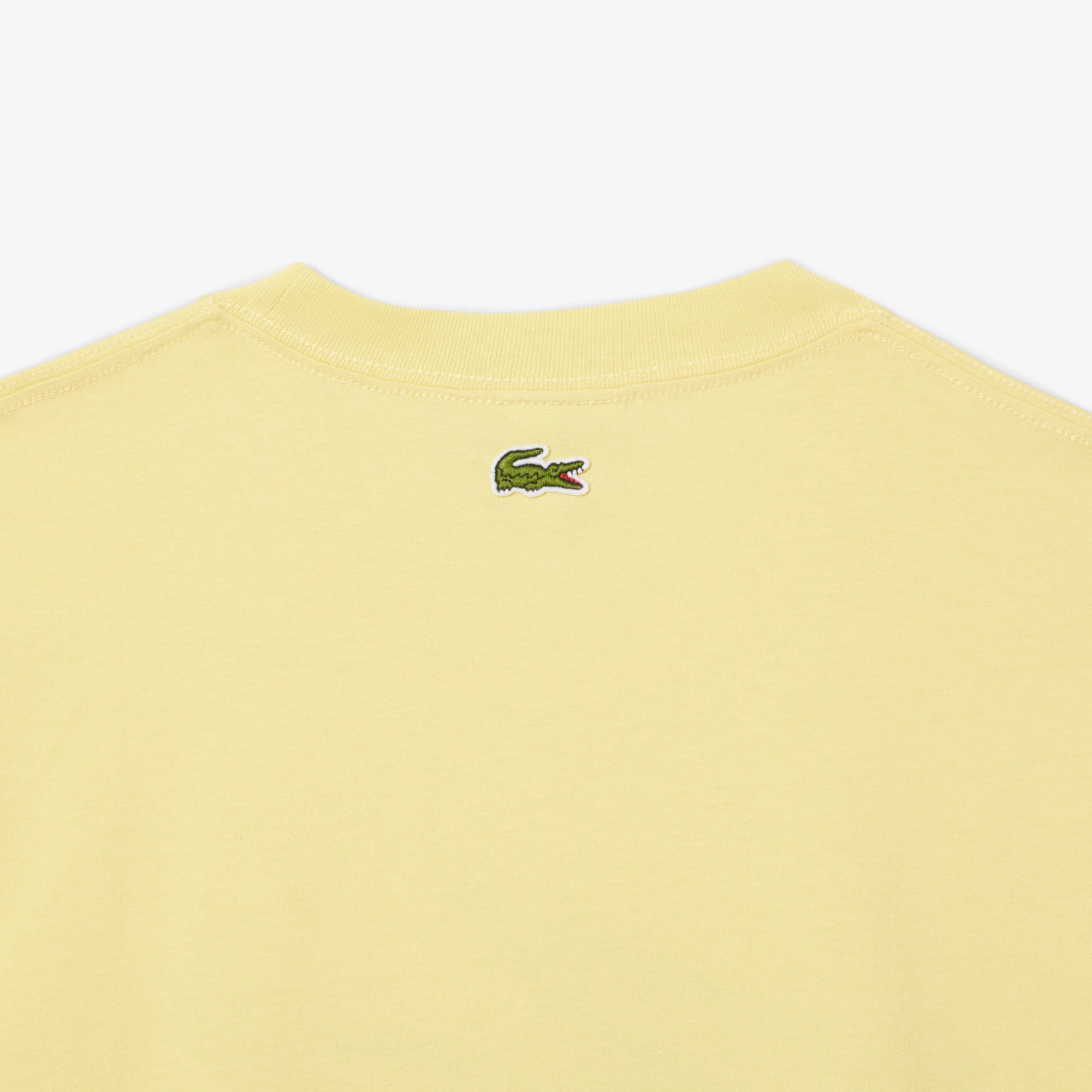 Lacoste Classic Fit Bisiklet Yaka Baskılı Erkek Sarı T-Shirt