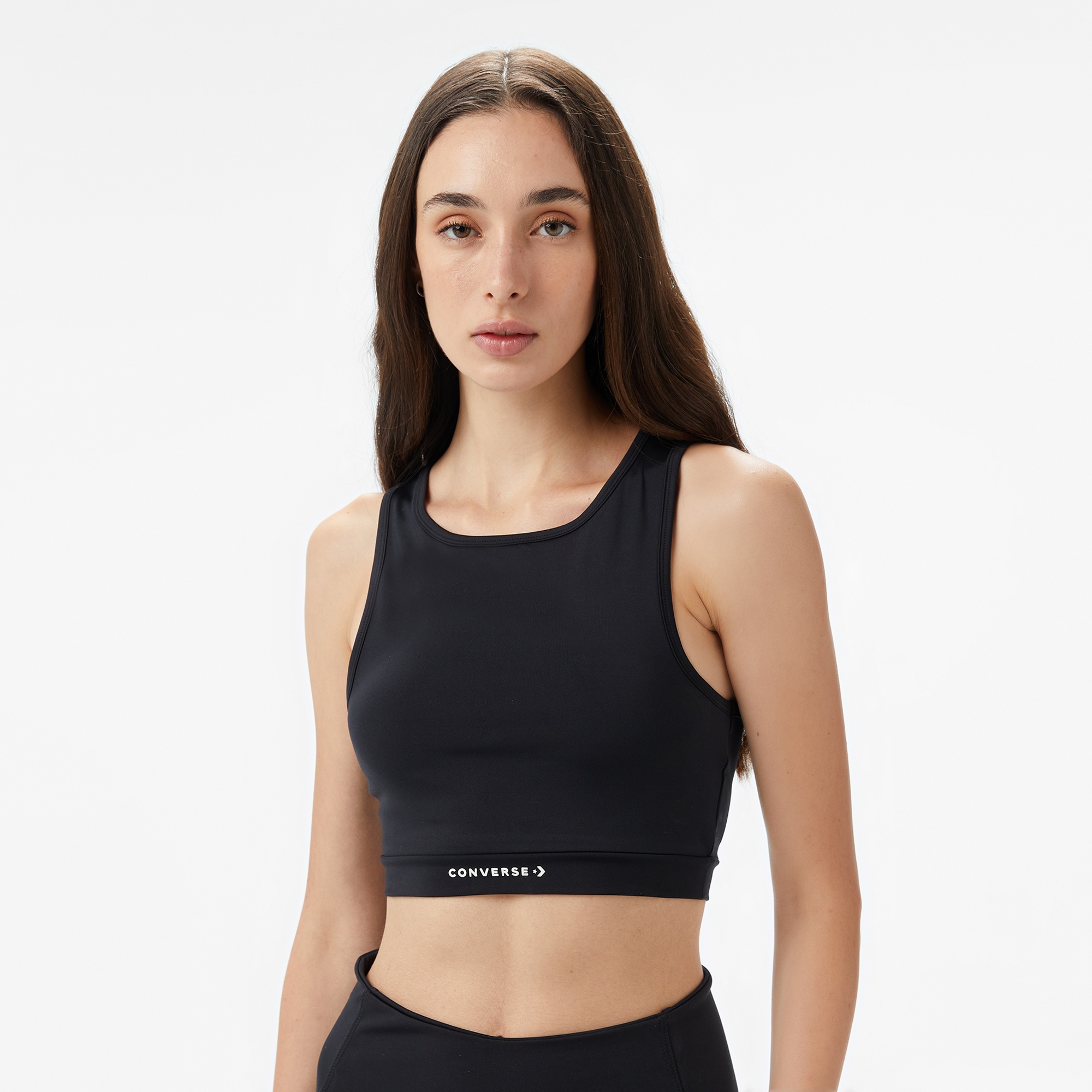 Converse Star Chevron Baskılı Kadın Siyah T-Shirt