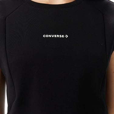  Converse Star Chevron Baskılı Kadın Siyah T-Shirt