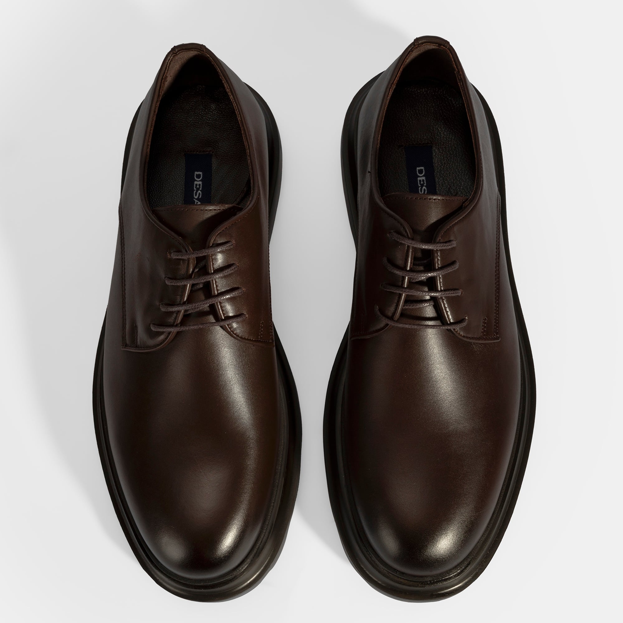 Erkek Kahve Bağcıklı Deri Klasik Ayakkabı