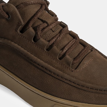  Erkek Kahve Bağcıklı Nubuk Deri Günlük Ayakkabı