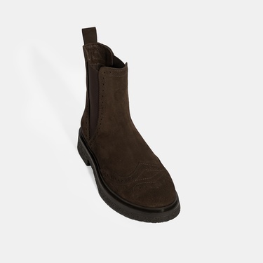  Kadın Kahve Lastikli Süet Chelsea Bot