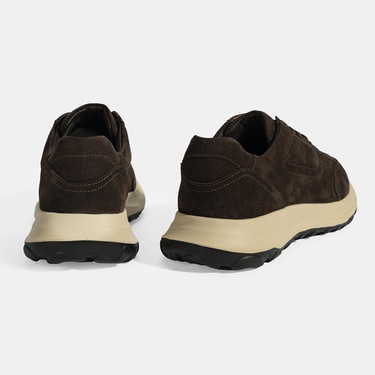 Erkek Kahve Bağcıklı Süet Spor Ayakkabı