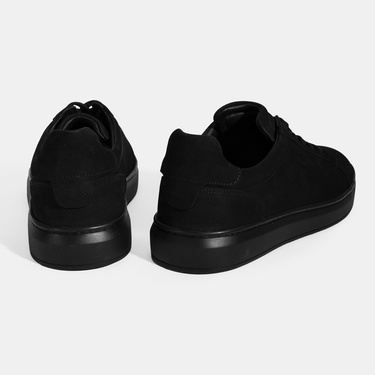  Erkek Siyah Bağcıklı Günlük Nubuk Deri Ayakkabı