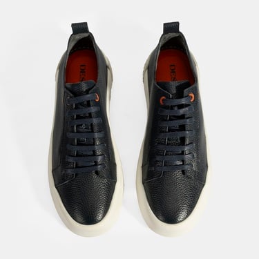  Erkek Lacivert Bağcıklı Deri Günlük Ayakkabı