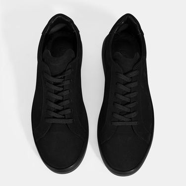  Erkek Siyah Bağcıklı Günlük Nubuk Deri Ayakkabı