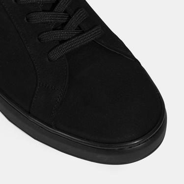  Erkek Siyah Bağcıklı Günlük Nubuk Deri Ayakkabı