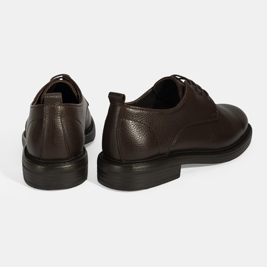  Erkek Kahve Bağcıklı Günlük Deri Ayakkabı