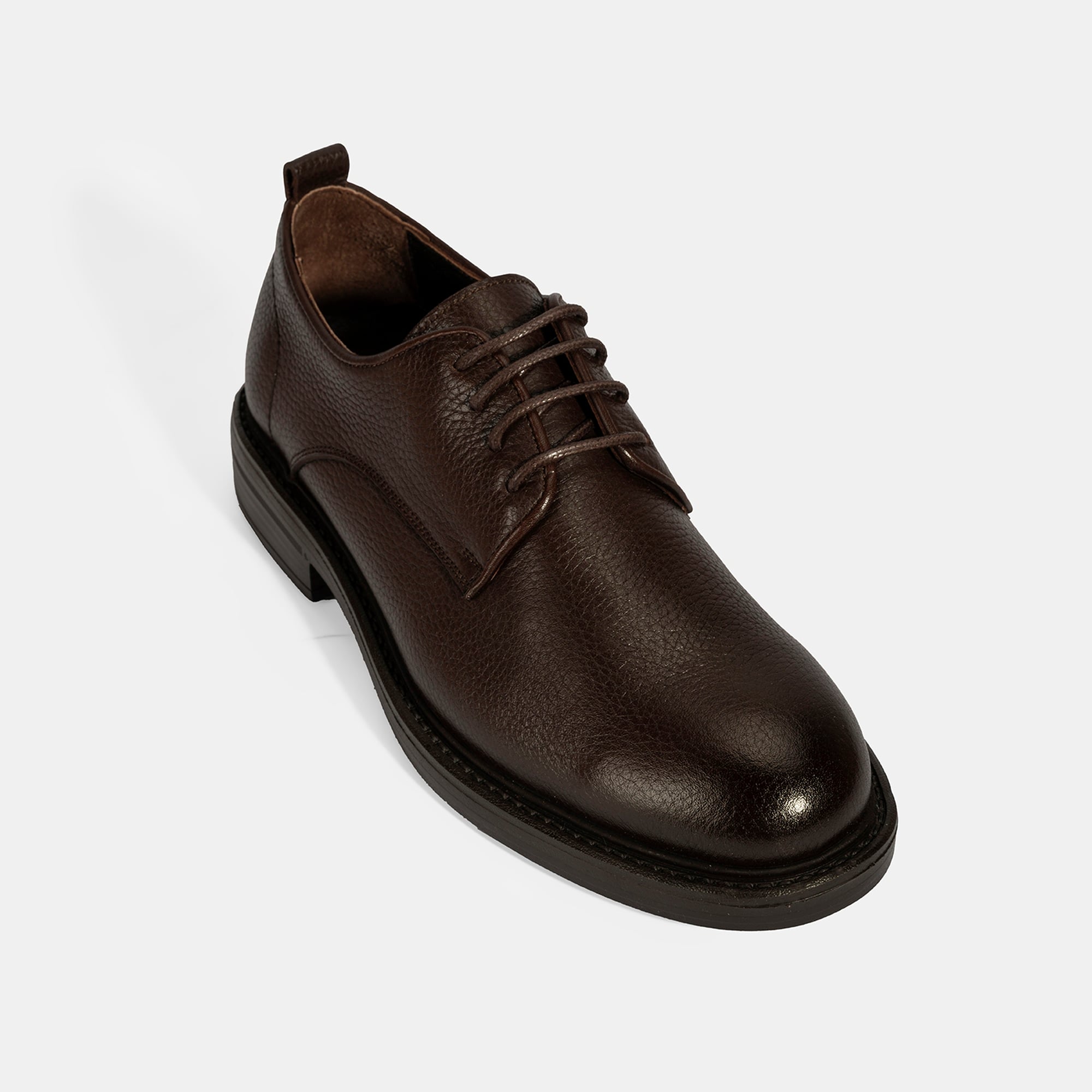 Erkek Kahve Bağcıklı Günlük Deri Ayakkabı