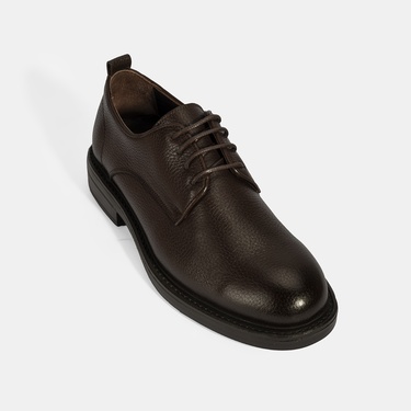  Erkek Kahve Bağcıklı Günlük Deri Ayakkabı