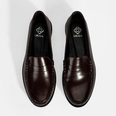  Kadın Bordo Klasik Deri Loafer