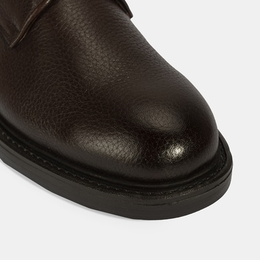  Erkek Kahve Bağcıklı Günlük Deri Ayakkabı