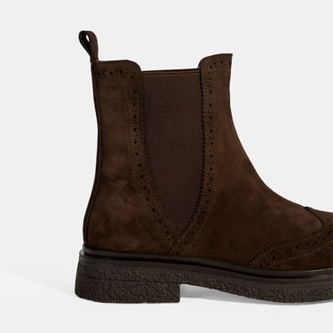  Kadın Kahve Lastikli Süet Chelsea Bot