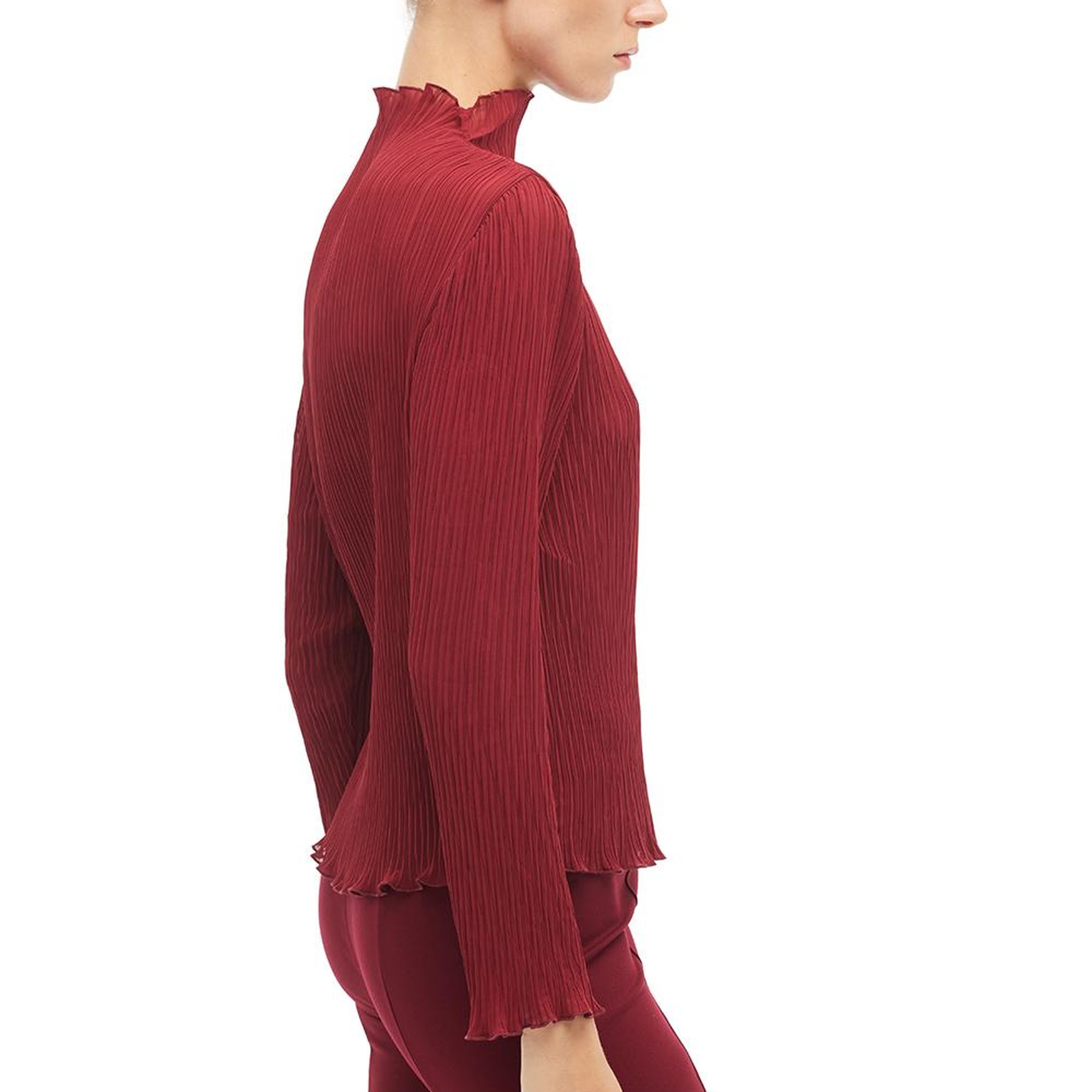 Bordo Balıkçı Yaka Bluz