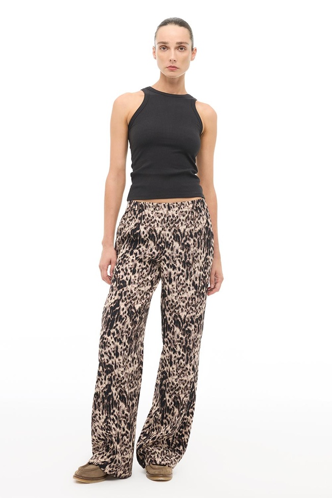  Kahverengi  Yüksek Bel Boru Paça Pantolon