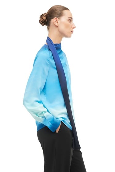  Çok Renkli Şal Yaka Degrade Bluz