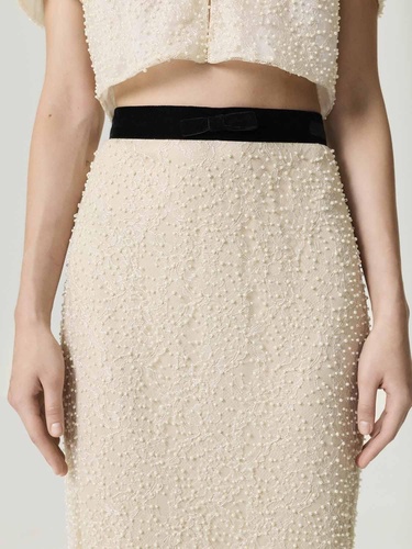  İnci İşlemeli Maxi Etek