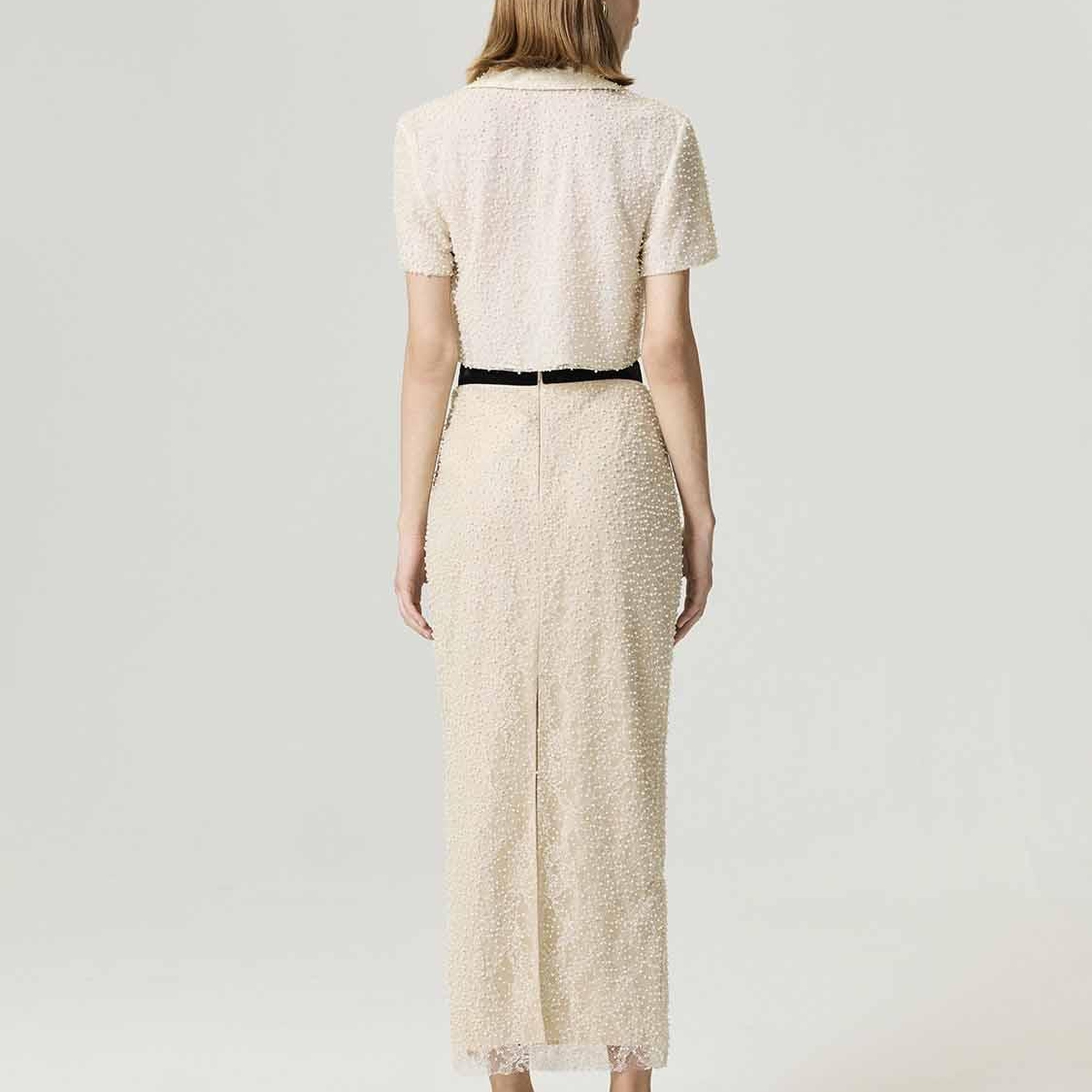 İnci İşlemeli Maxi Etek