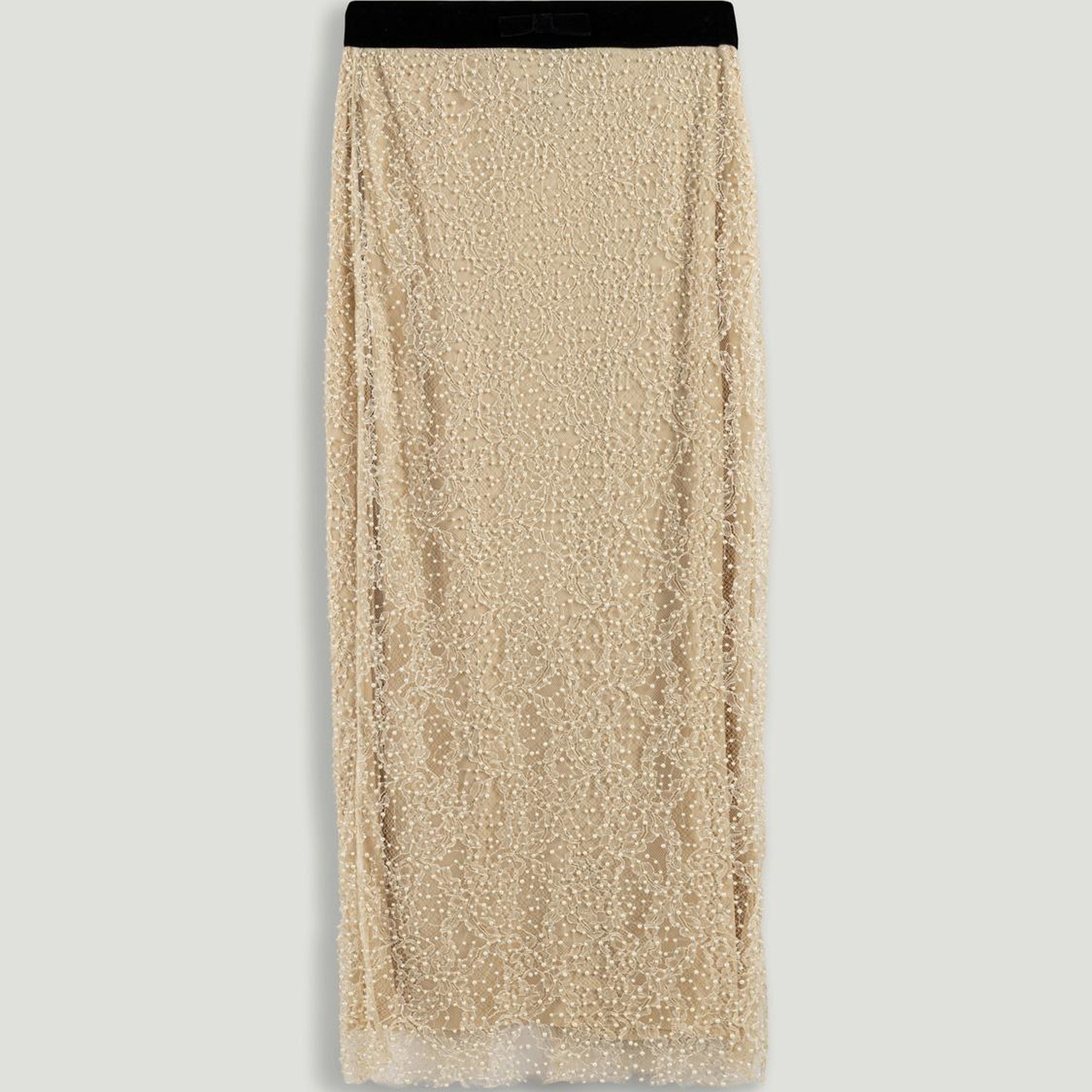 İnci İşlemeli Maxi Etek