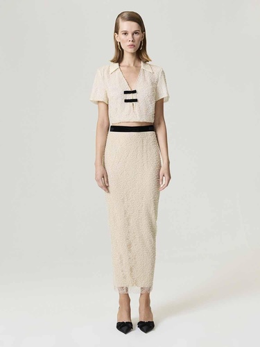  İnci İşlemeli Maxi Etek