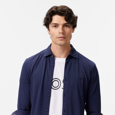  Boss Erkek Lacivert Gömlek