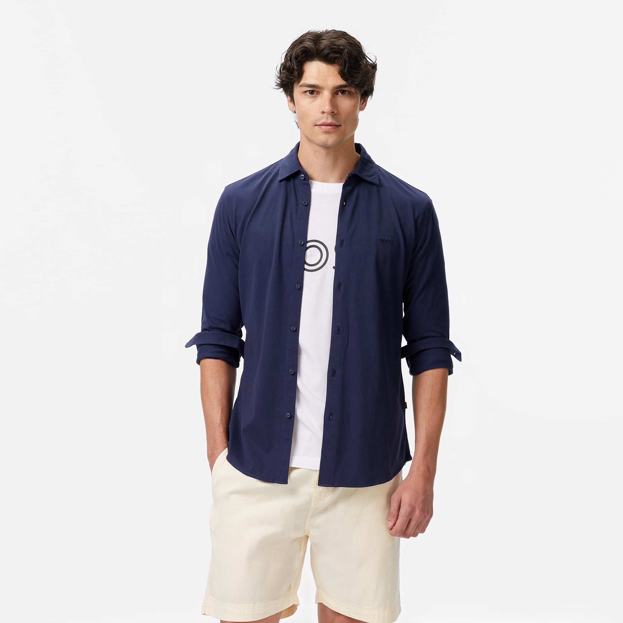 Boss Erkek Lacivert Gömlek