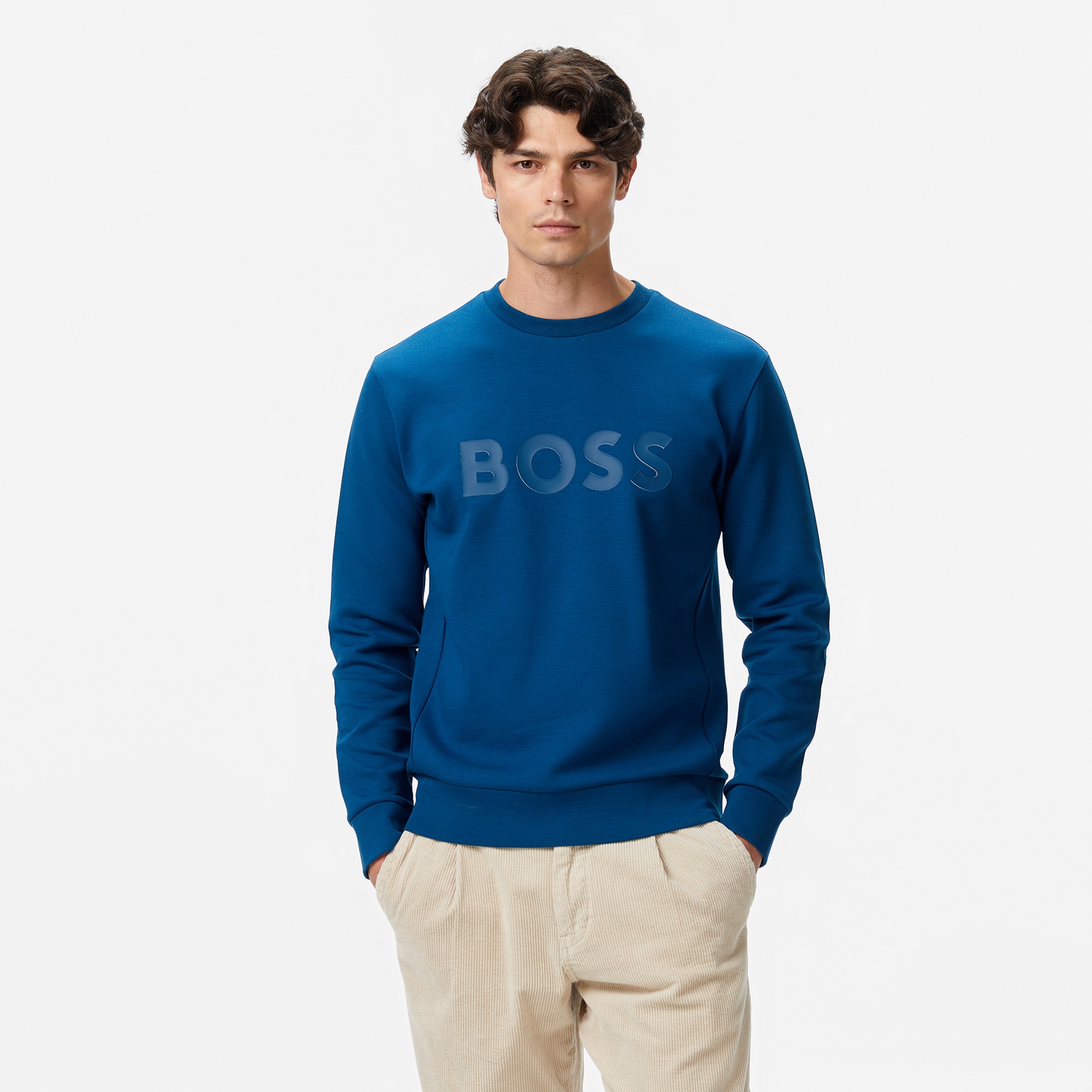 Boss Erkek Mavi Sweatshirt