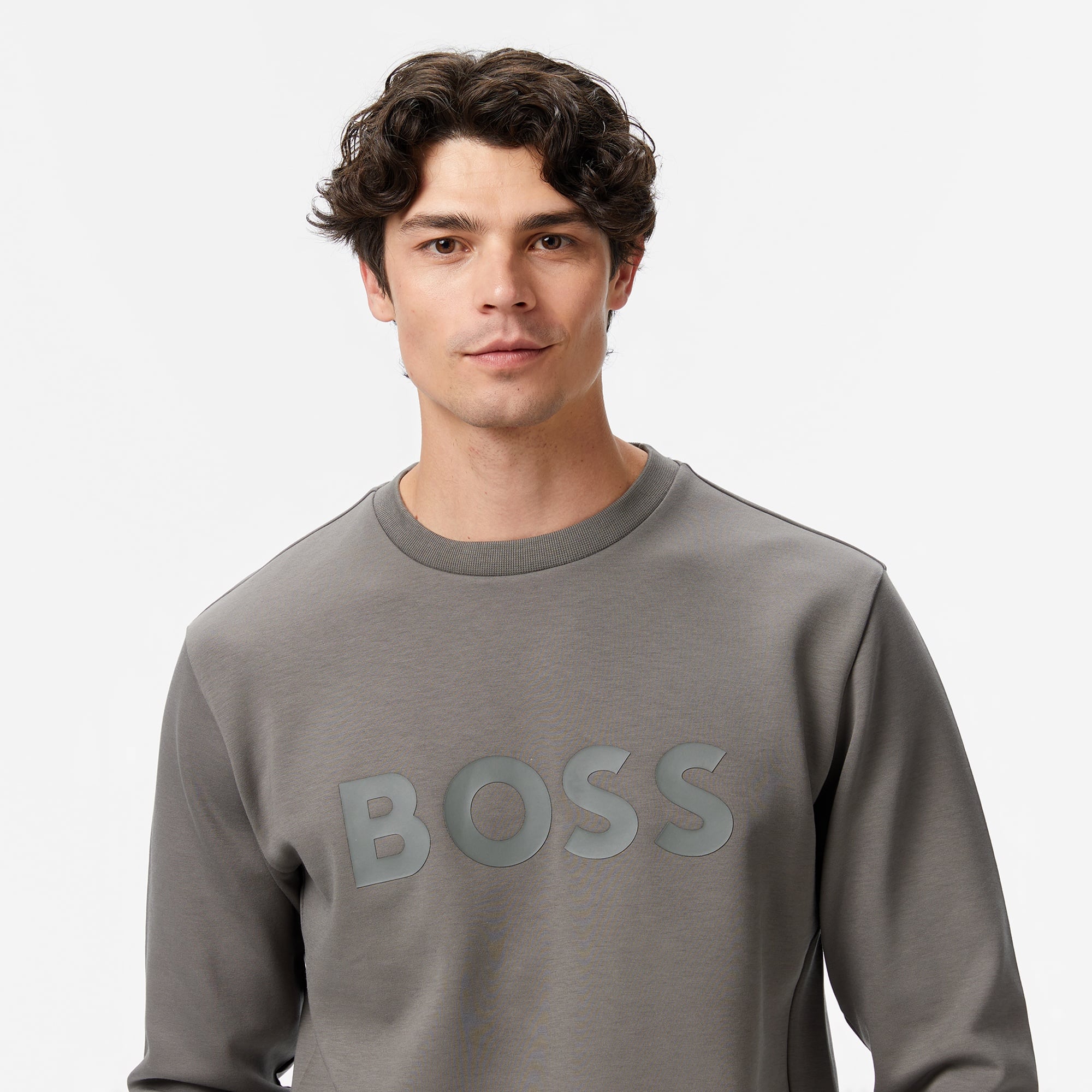 Boss Erkek Gri Sweatshirt