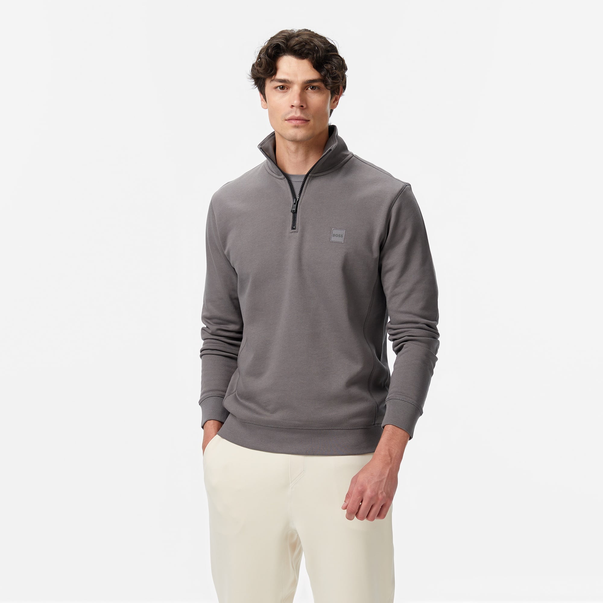 Boss Zetrust Erkek Gri Sweatshirt