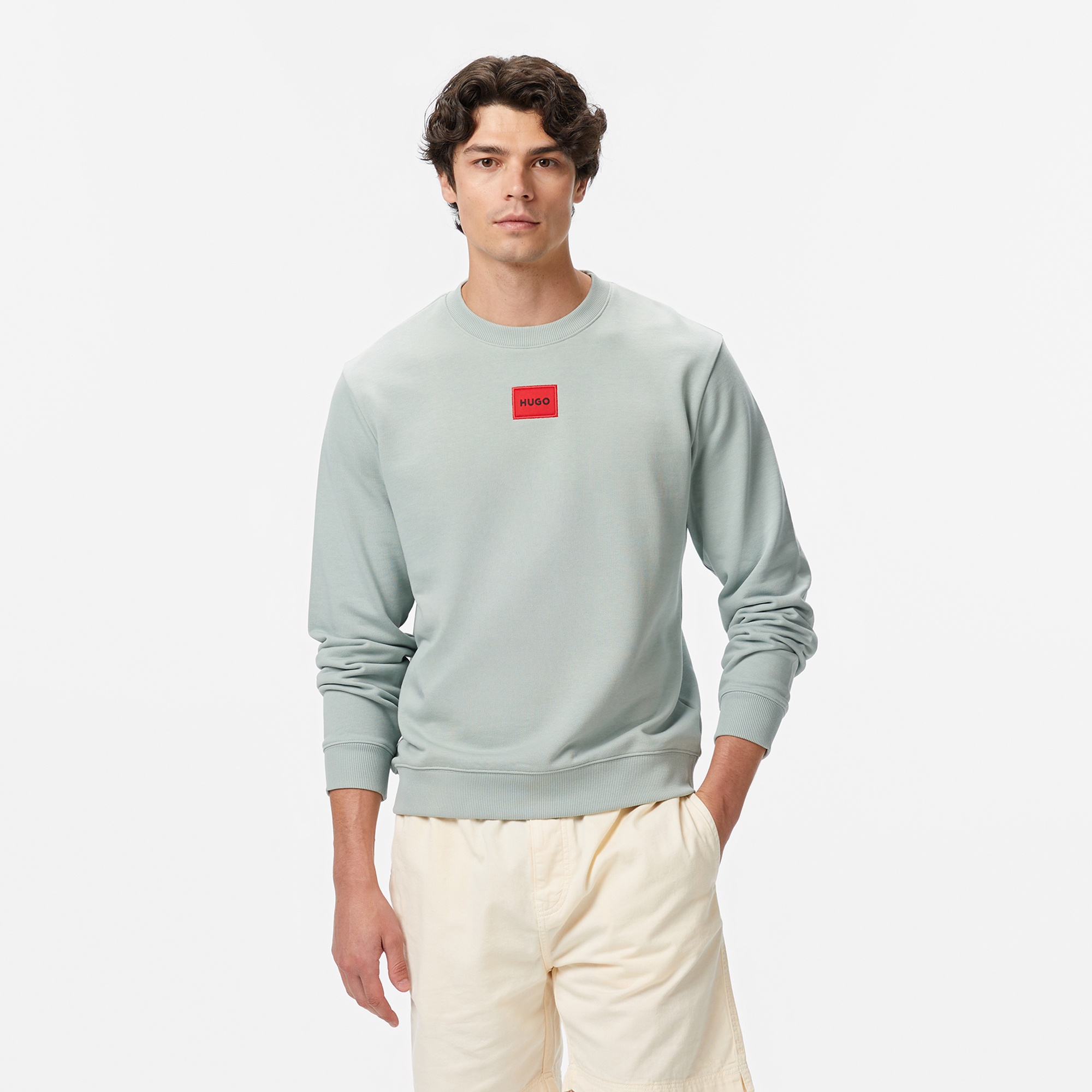 Hugo Diragol 212 Erkek Açık Gri Sweatshirt