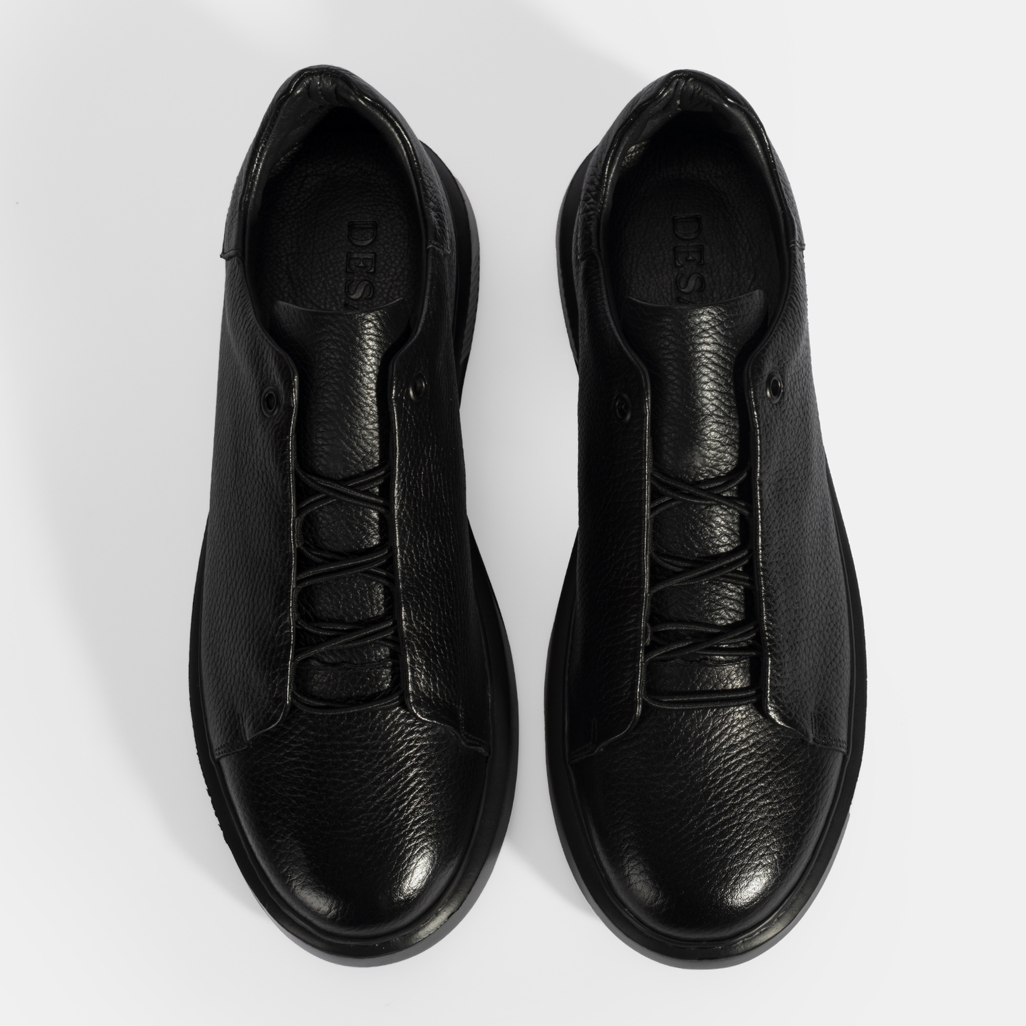 Erkek Siyah Bağcıklı Deri Günlük Ayakkabı