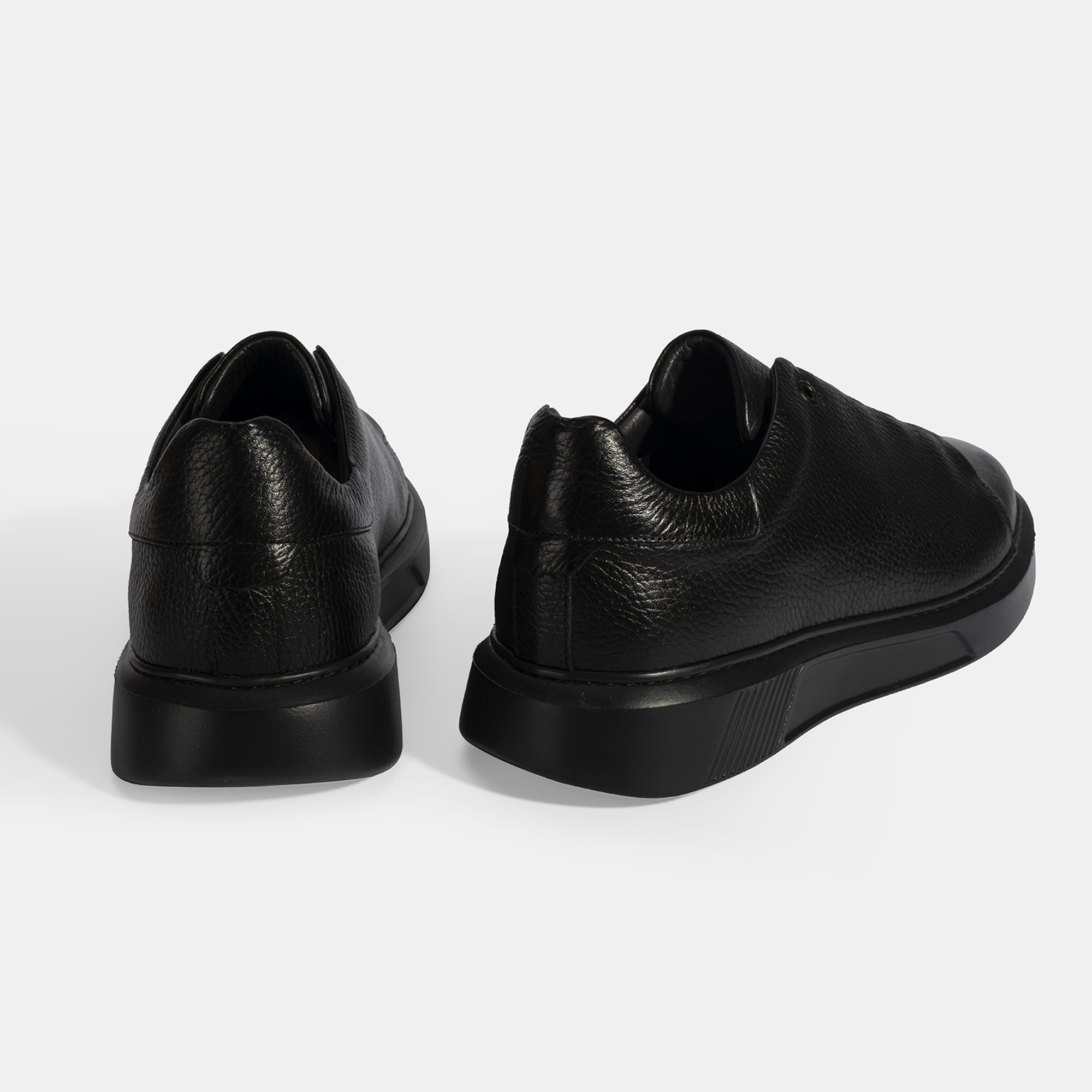 Erkek Siyah Bağcıklı Deri Günlük Ayakkabı