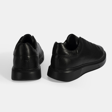  Erkek Siyah Bağcıklı Deri Günlük Ayakkabı