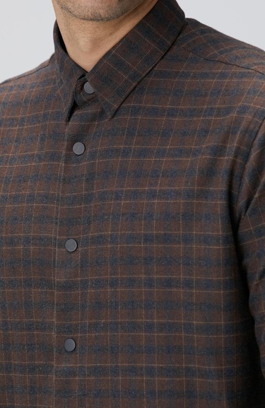  Network Erkek Kahverengi Ekose Desenli Gömlek