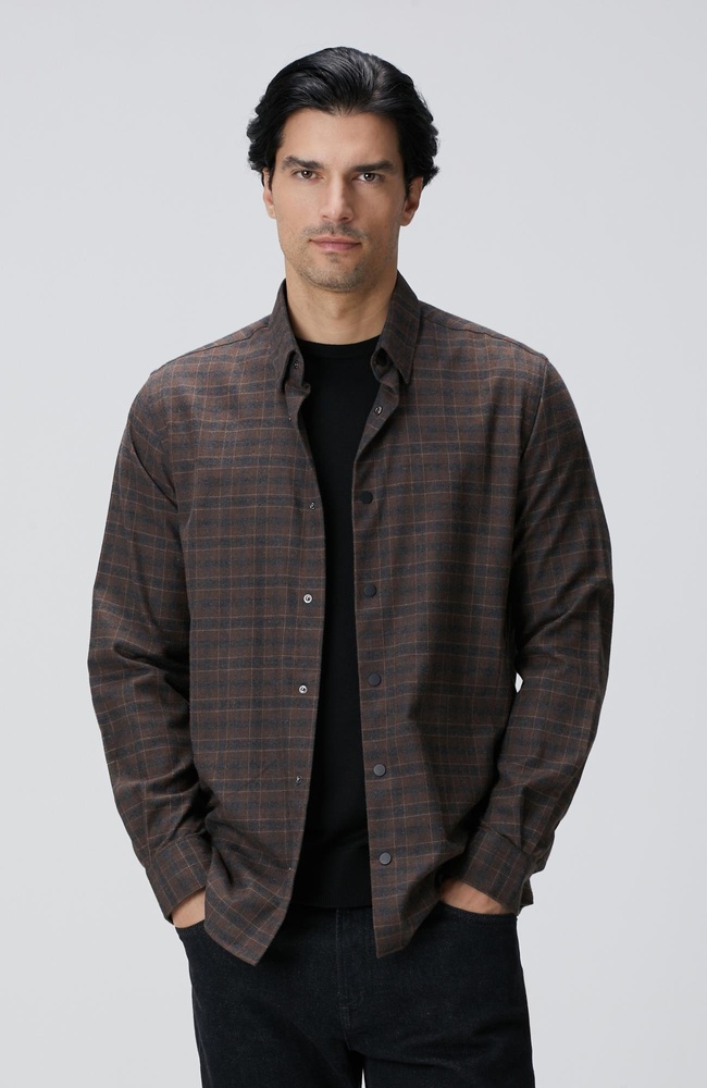  Network Erkek Kahverengi Ekose Desenli Gömlek